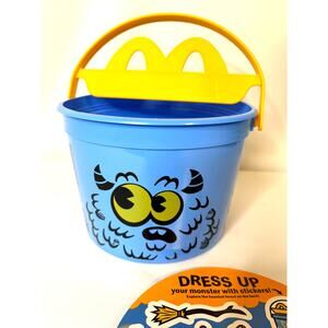 NEW! 2024 MCDONALD'S MCDONALDS HAPPY MEAL BLUE BOO BUCKET w STICKERS